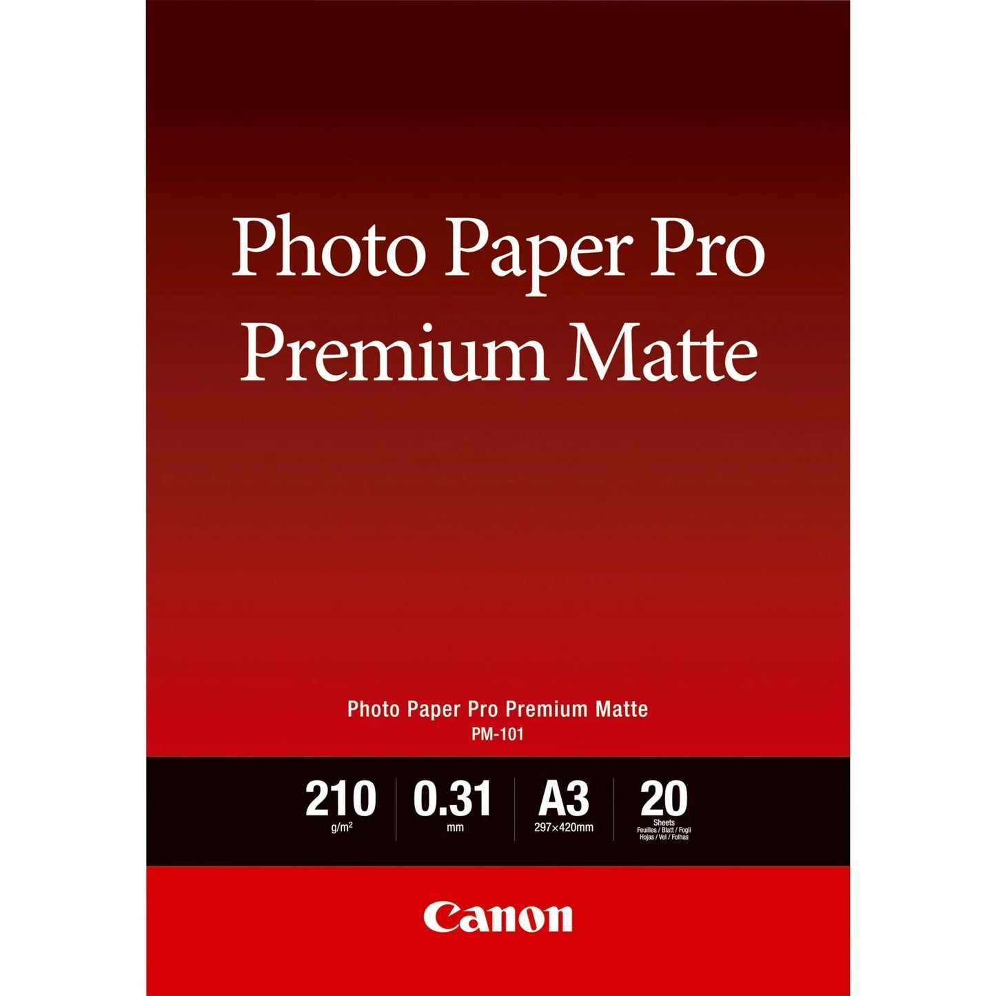 CANON PM-101- PRO PREMIUM MATT PM-101 A3 - 20 SHEETSPRO PREMIUM MATTE A3 - 20 SHEETS. 210 GSM, 0.31MM THICK - Guards On Duty Shop & Security Guards