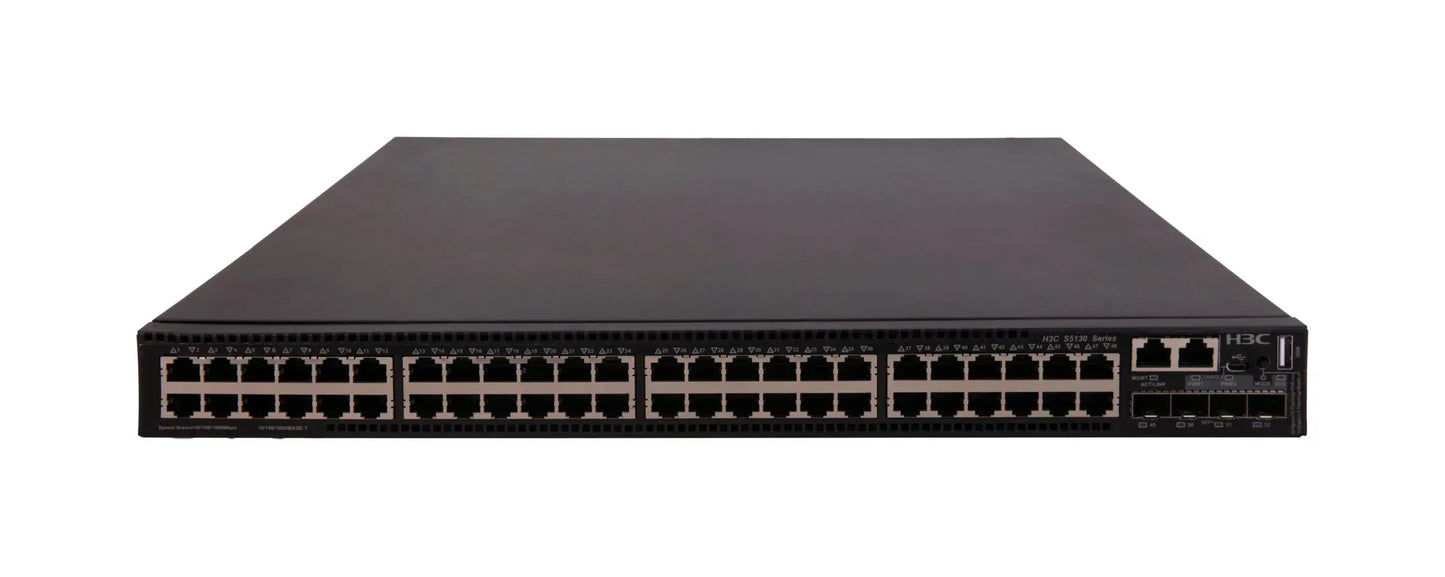 H3C S5130S-52S-PWR-HI ETHERNET SWITCH WITH 48*10/100/1000BASE-T POE+ PORTS AND 4*1G/10G BASE-X SFP PLUS PORTS - Guards On Duty Shop & Security Guards
