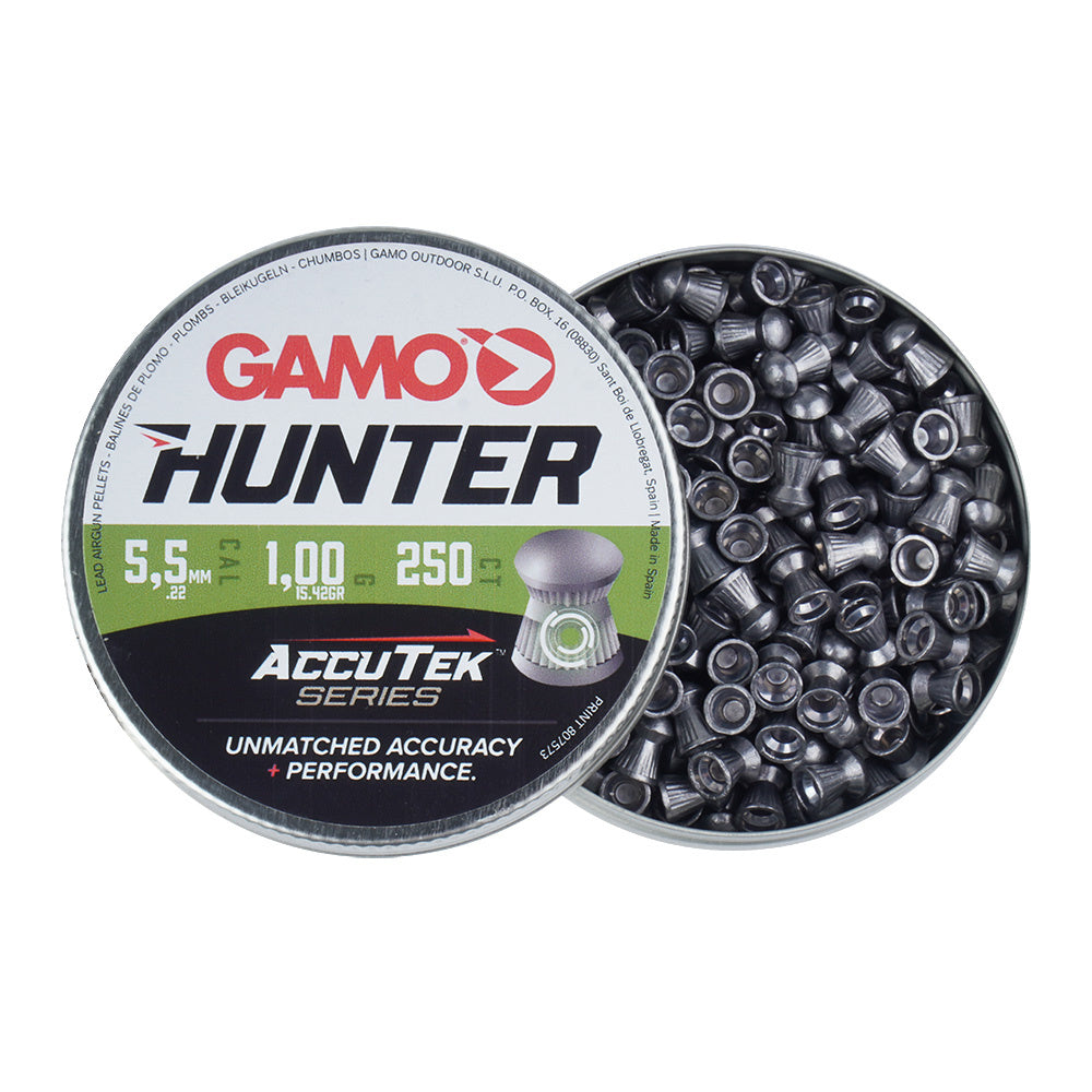Diabolo Pellet AccuTek Hunter Caliber 5.5 mm 250 Bulk Buy X 10 Tins - Guards On Duty Shop