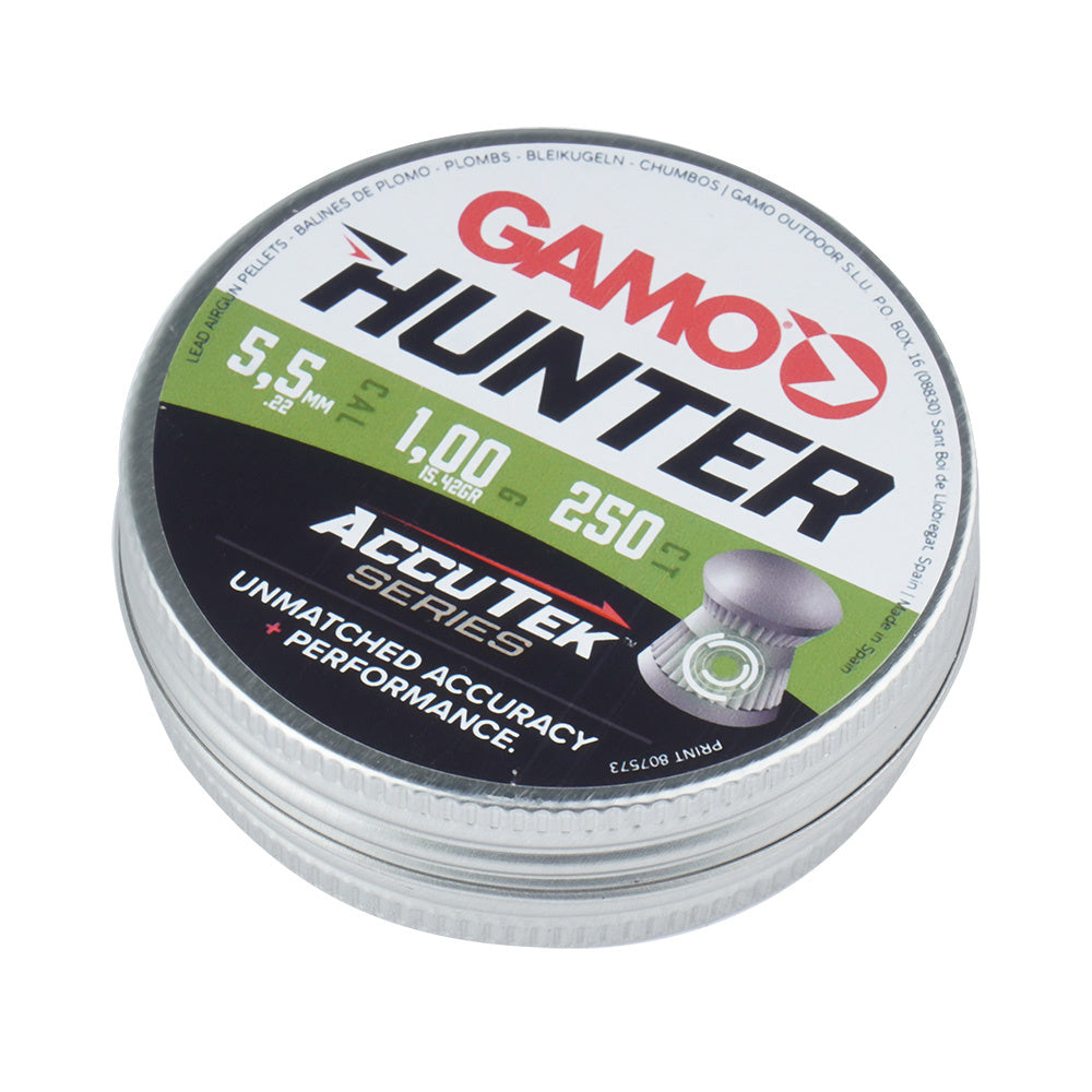 Diabolo Pellet AccuTek Hunter Caliber 5.5 mm 250 Bulk Buy X 10 Tins - Guards On Duty Shop
