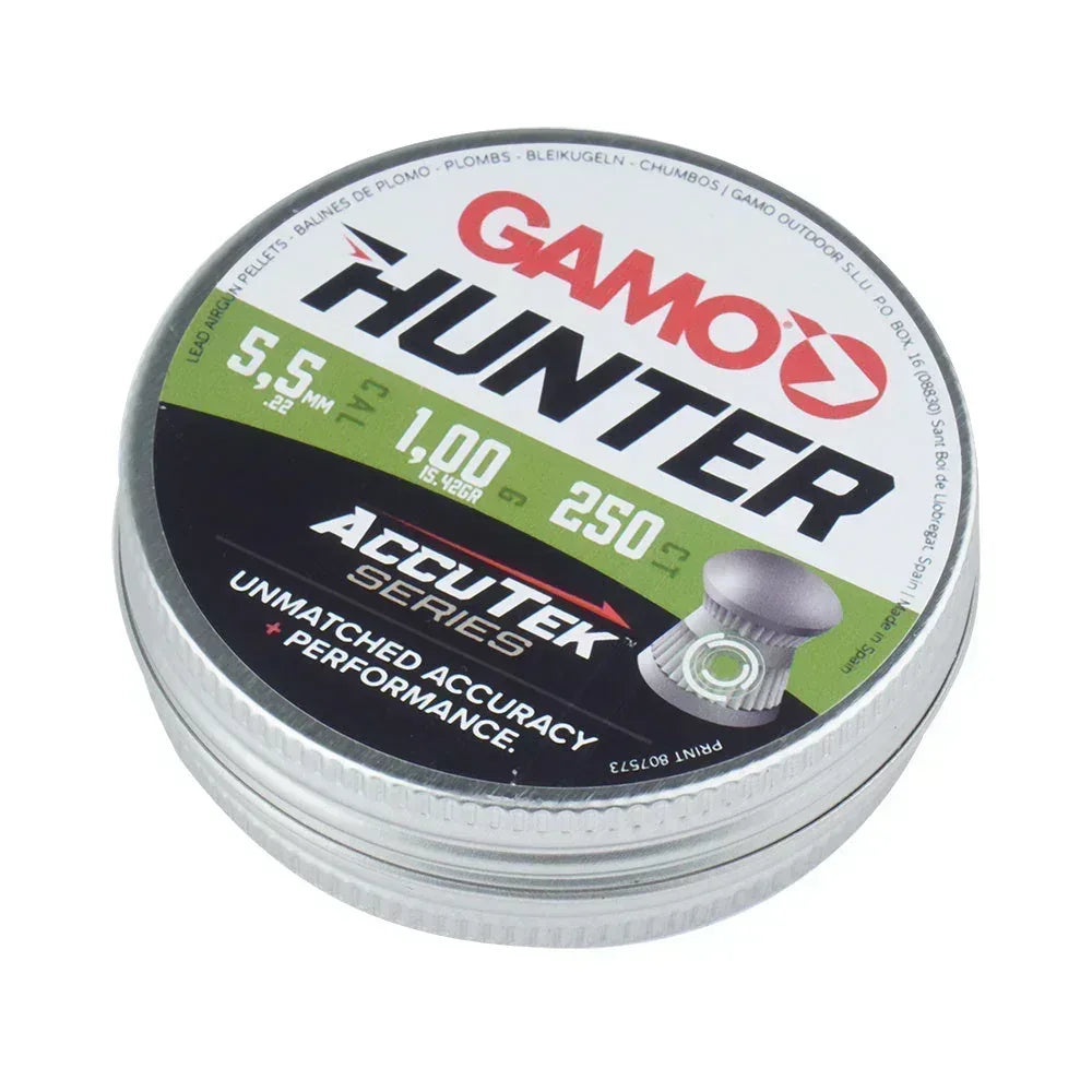 Diabolo Pellet AccuTek Hunter Caliber 5.5 mm 250 Bulk Buy X 10 Tins - Guards On Duty Shop & Security Guards