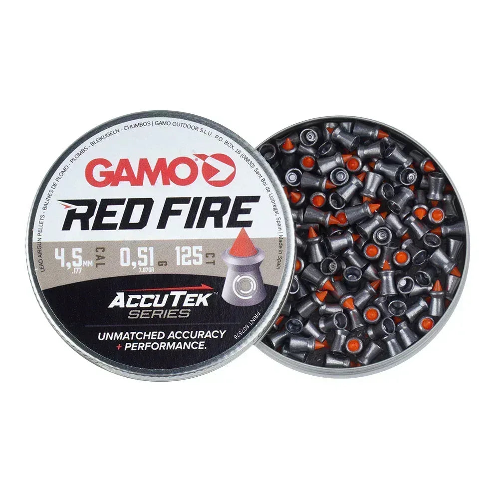 Gamo Diabolo Pellets AccuTek Red Fire Caliber 4.5 mm 125 pieces (Bulk Buy 10 X Tins) - Guards On Duty Shop & Security Guards