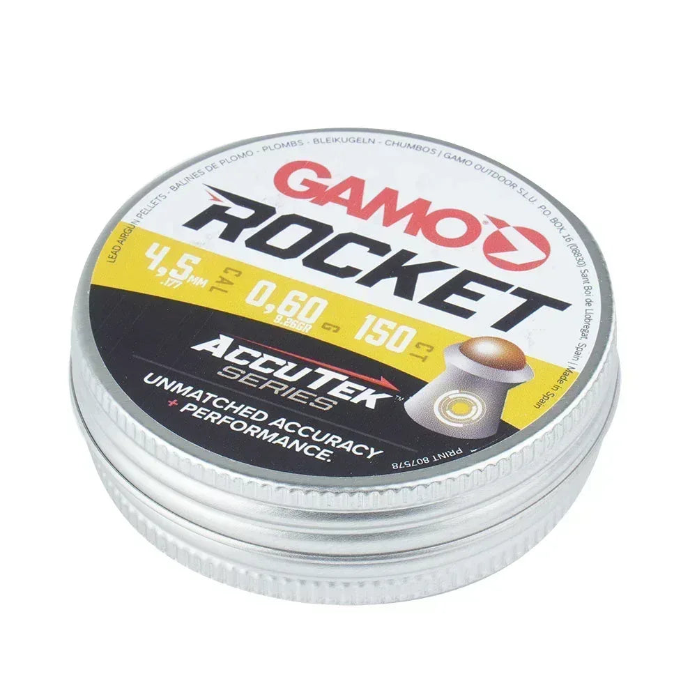 Gamo Diabolo Pellets AccuTek Rocket 4.5 mm 150 pieces (Bulk Buy 10 X Tins) Guards On Duty Security