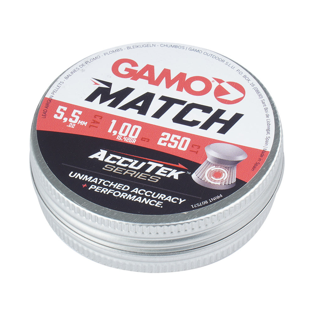 Diabolo Pellets AccuTek Match Caliber 5.5 mm 250 pieces Bulk Buy X 10 Tins - Guards On Duty Shop