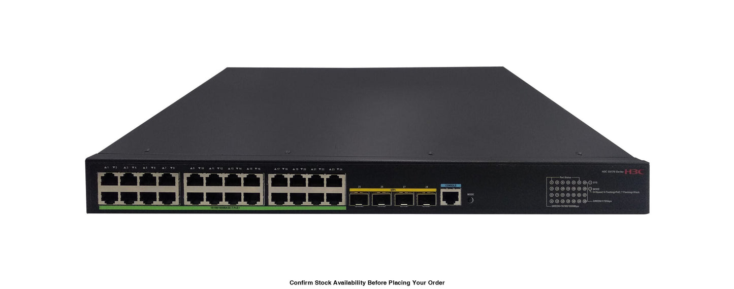 H3C S5170-28S-HPWR-EI L2 ETHERNET SWITCH WITH POE - Guards On Duty Shop