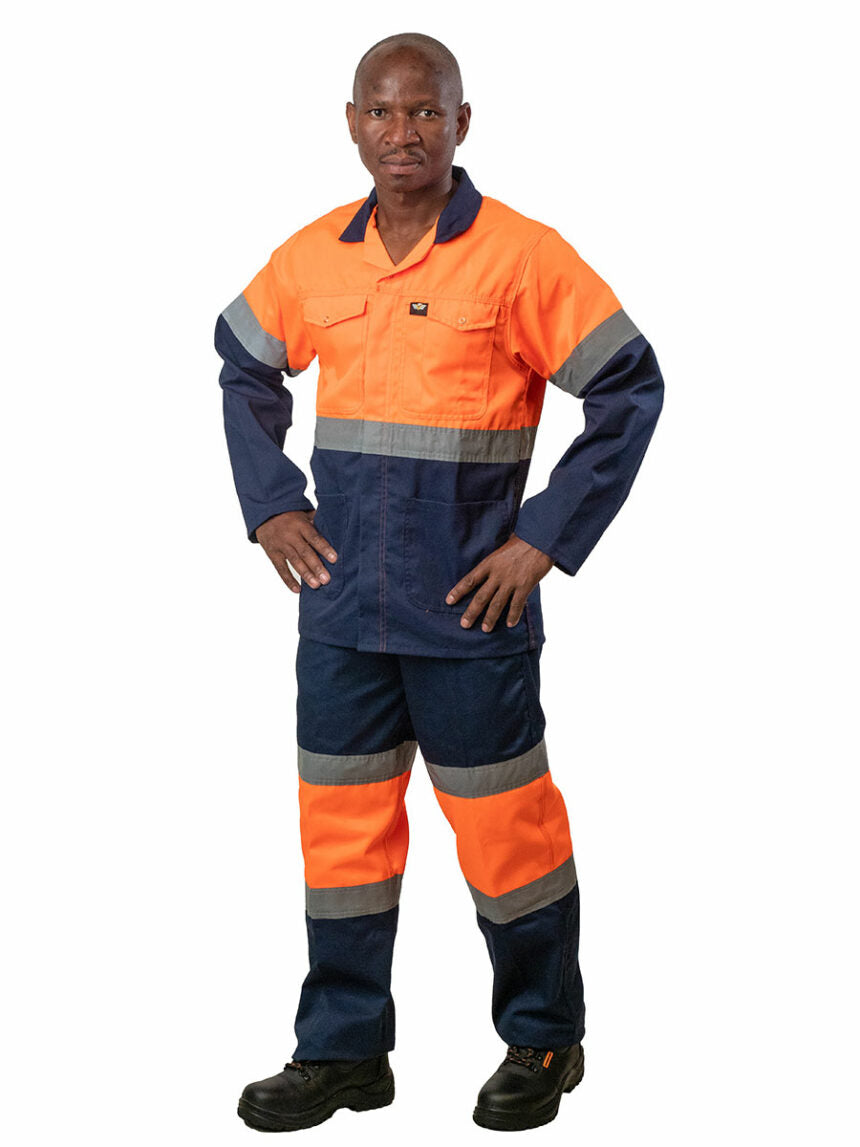 Hi Viz Work Trousers Two Tone 65/35 with Tape