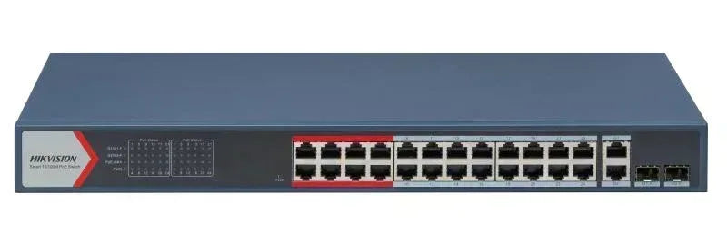 Hikvision 24 Port Fast Ethernet Smart POE Switch Guards On Duty Security