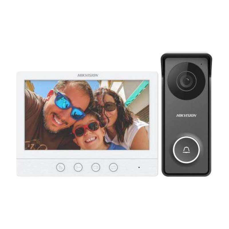 Hikvision 4-wire HD analog intercom kit 720p HD video 3m IR 7" indoor station 12VDC