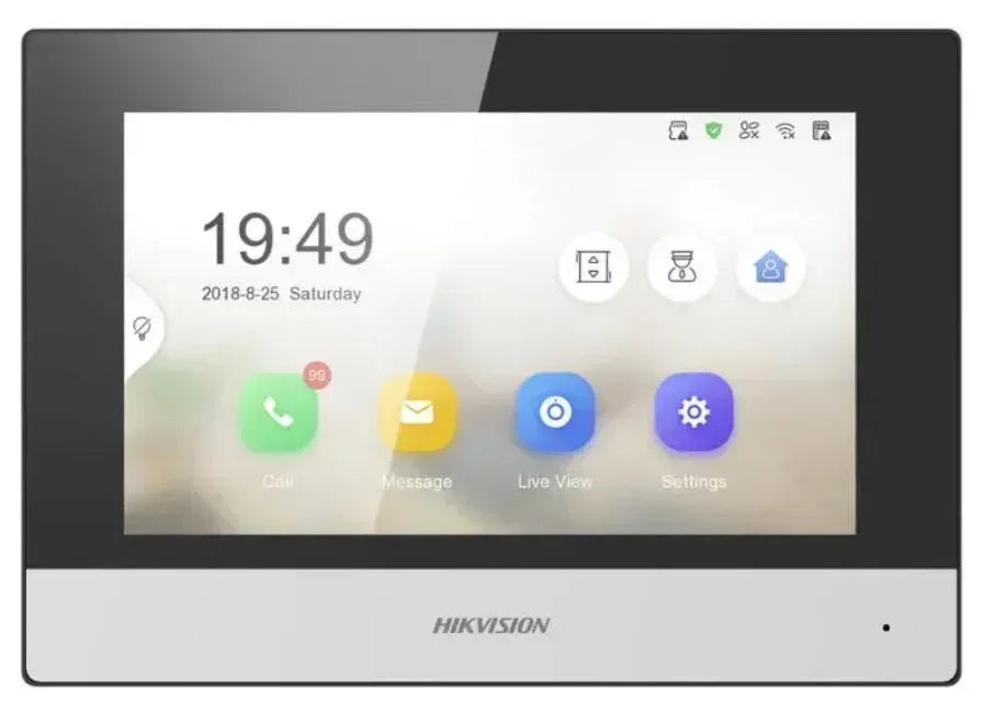 Hikvision 7-Inch intercom monitor WiFi 12VDC/POE Guards On Duty Security