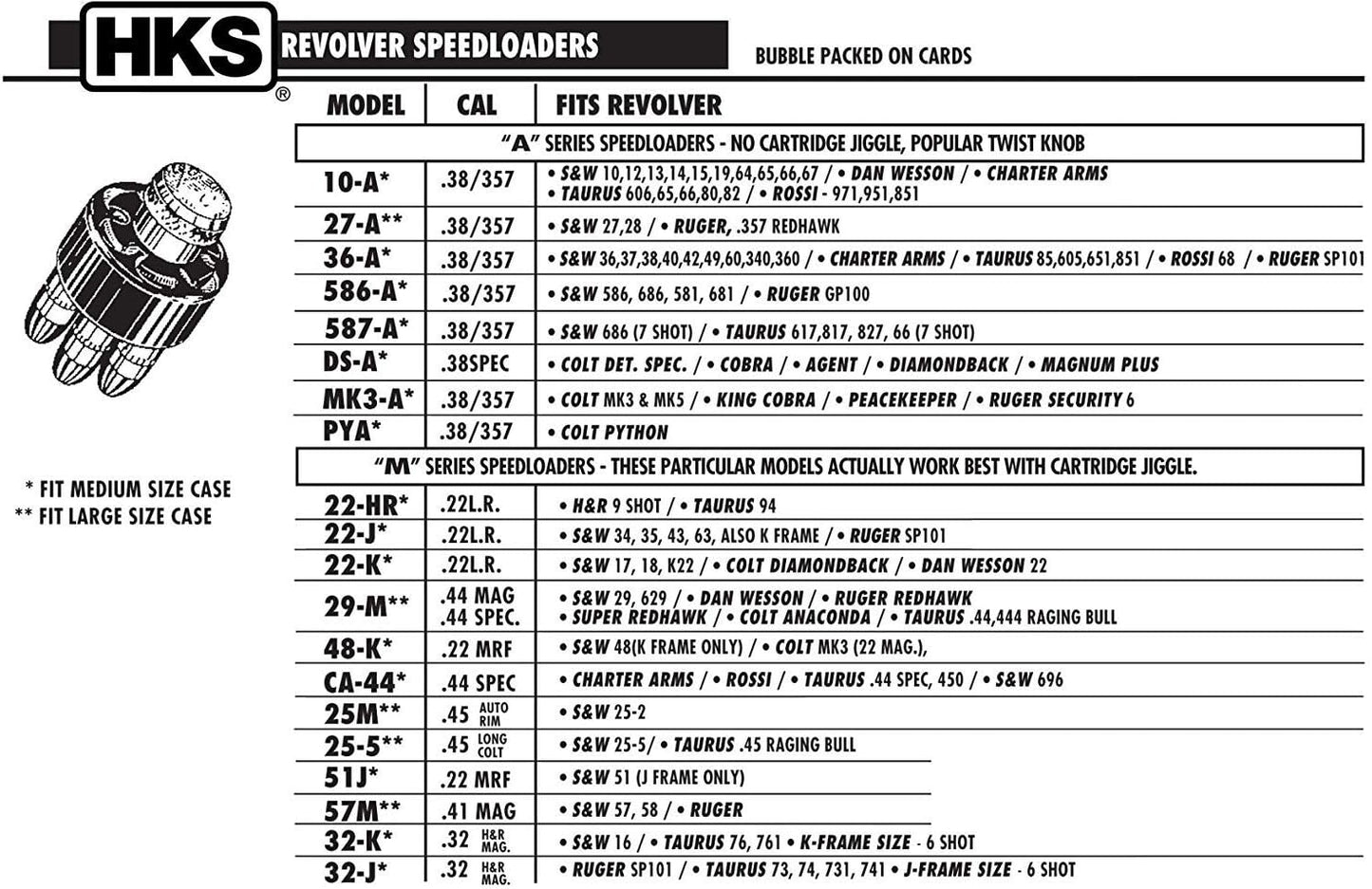 HKS SPEEDLOADER 38/357 5 RD HKS SPEEDLOADER 38/357 5 RD
