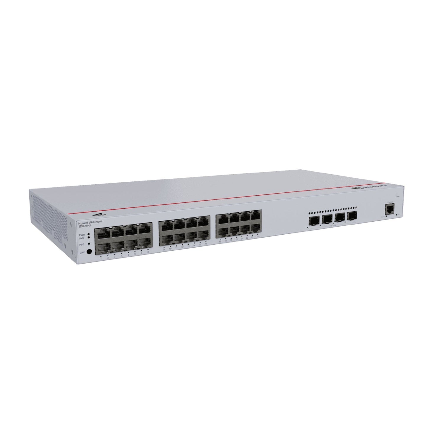 Huawei S220-24P4X Layer 2 Managed Switch, 24 x 10/100/1000BASE-T ports(400W PoE+), 4 x 10GE SFP+ ports