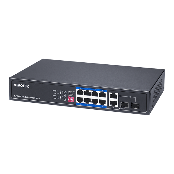 Unmanaged 8xFE PoE + 2xGE/ SFP Combo; Rackmountable Switch