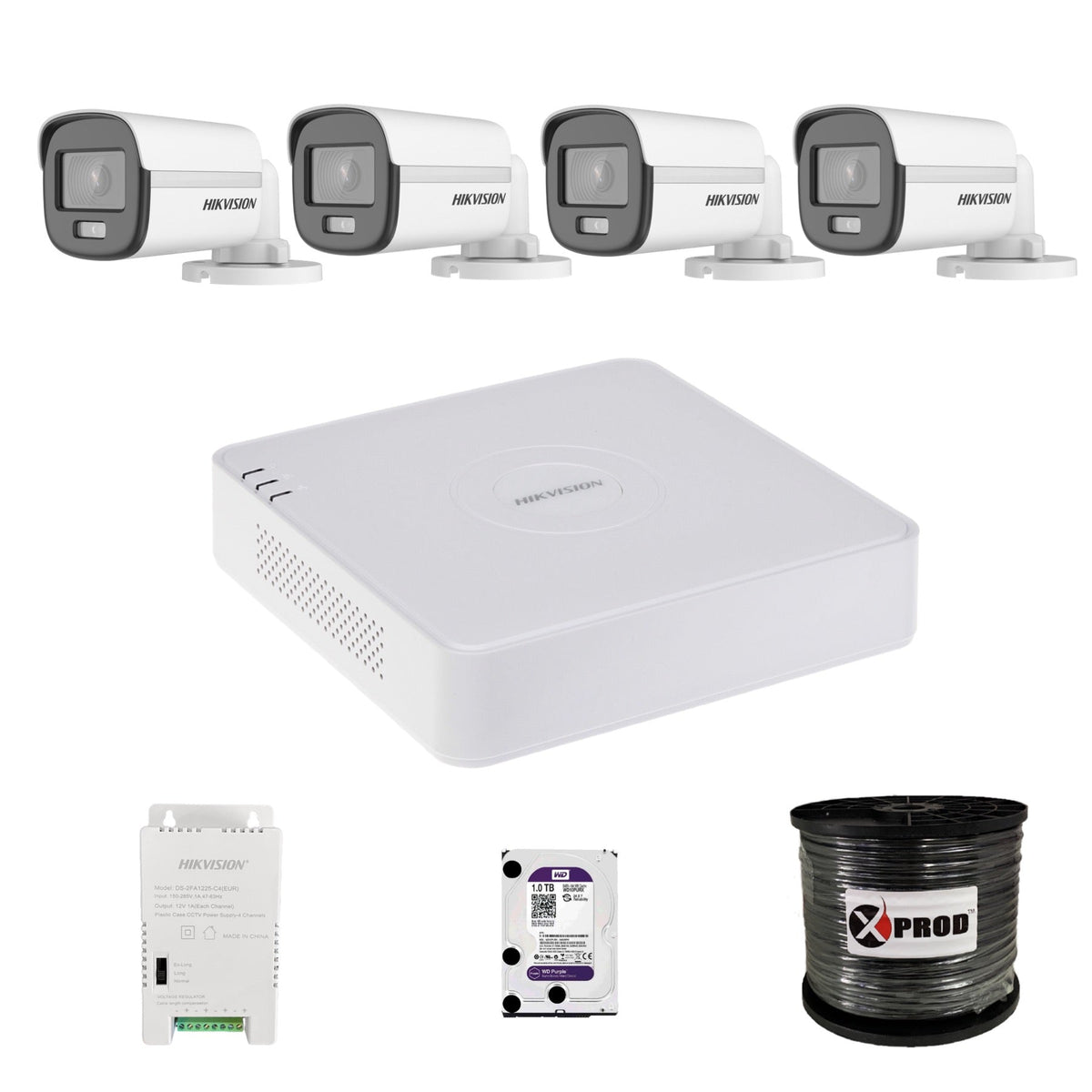 Hikvision HD-TVI 4 Channel ColorVu DVR Kit