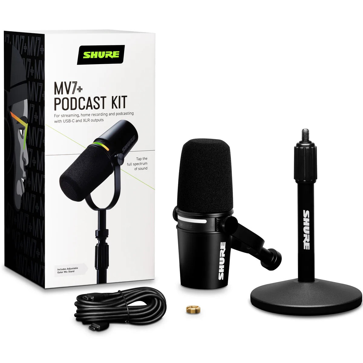SHURE XLR/USB SPEECH MICRO BUNDLE (MV7+-K-BNDL)