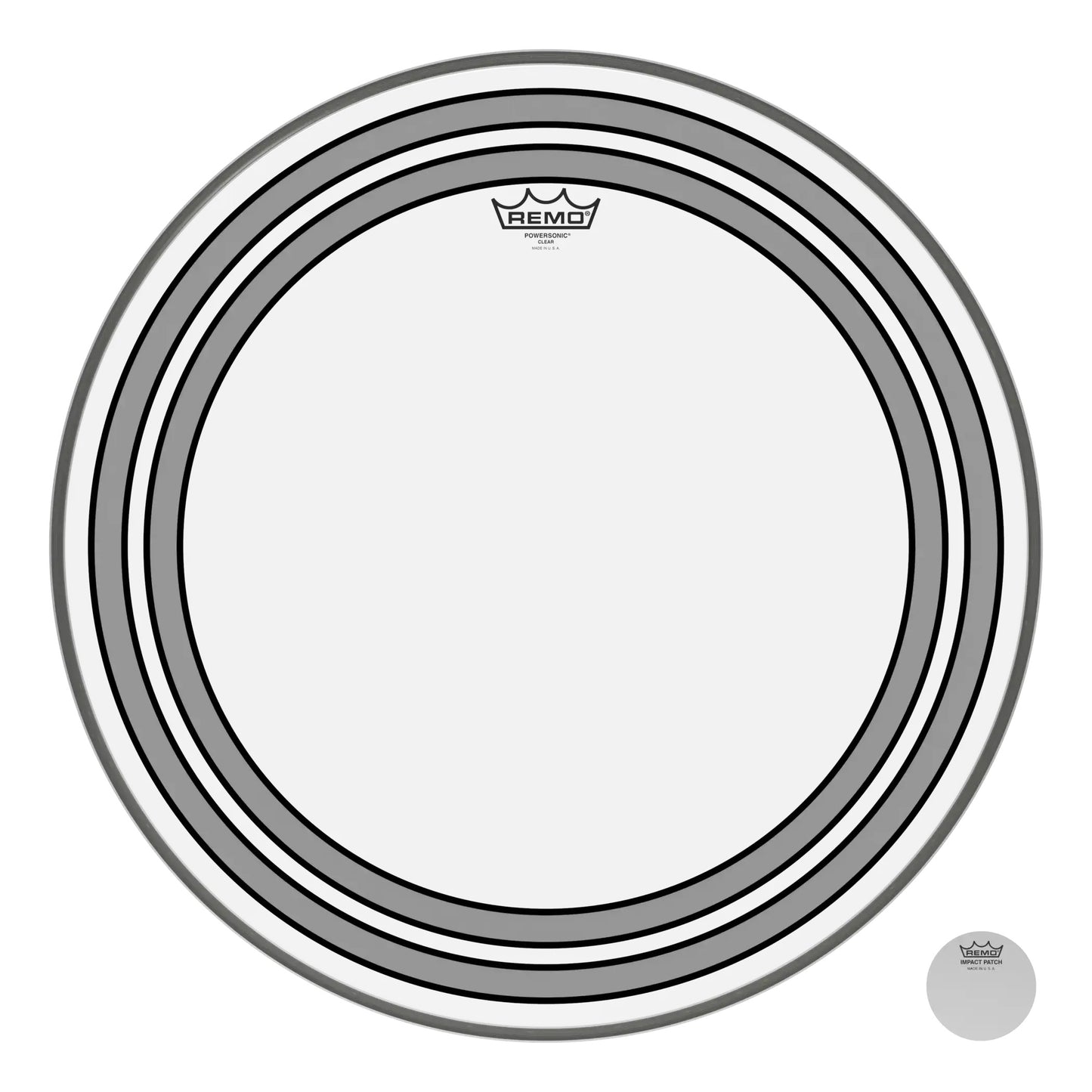 Remo Batter Bass. POWERSONIC. Clear. 22in (PW-1322-00)