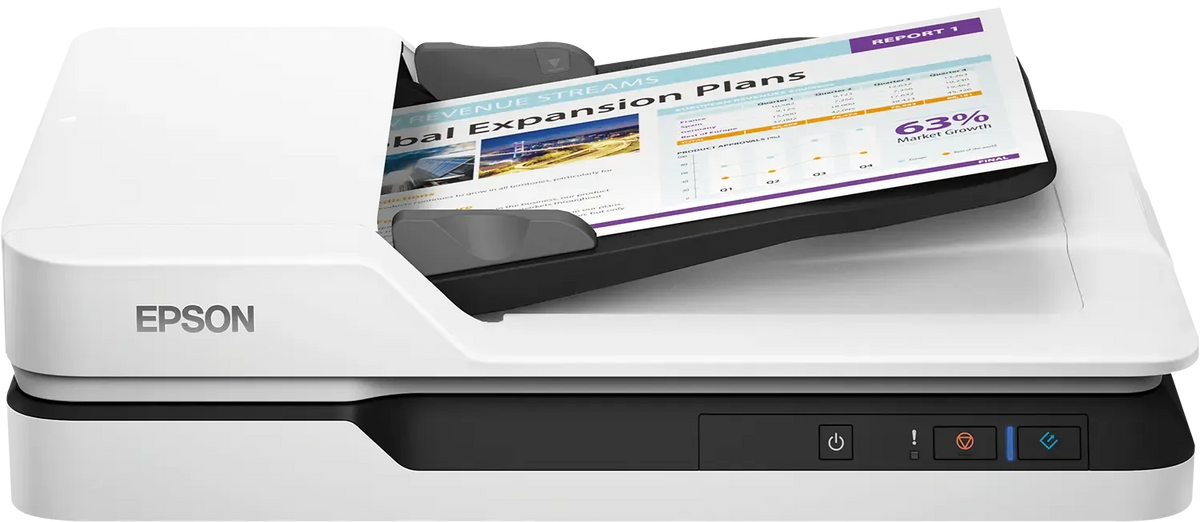 Epson WorkForce DS-1630-Flatbed with ADF;A4; Passport scan; Duplex; 1200x1200DPI; 25ppm; Daily Duty Cucle 1500. USB
