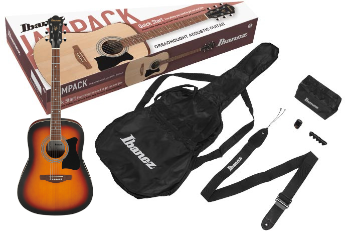 IBANEZ ACOUSTIC GUITAR.ACCESSORIES INCLUDE GIG BAG. TUNER. STRAP. PICKS (V50NJP-OVS)