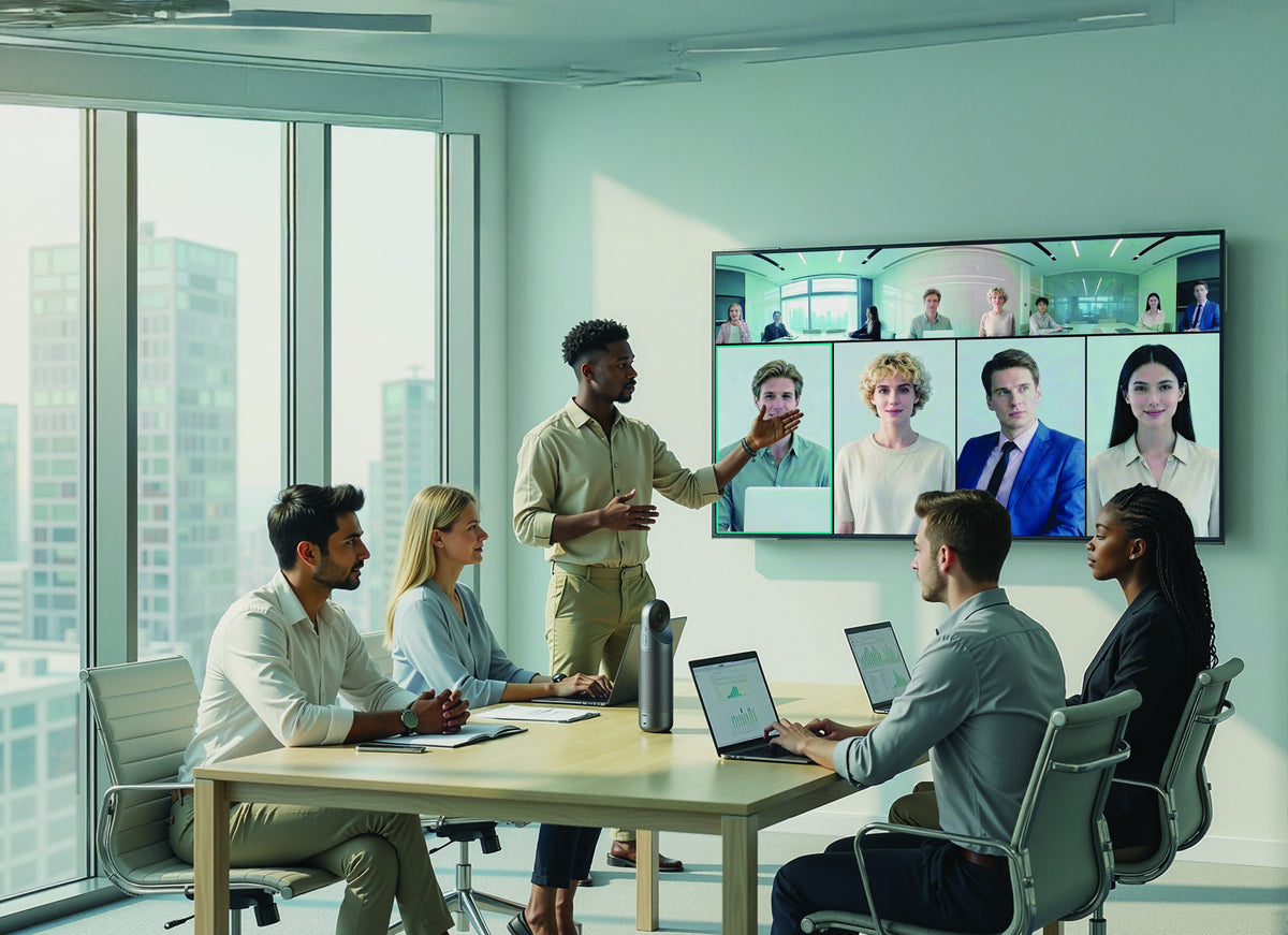 Kandao Meeting Pro 2 in meeting room setup — 360° AI conferencing in action