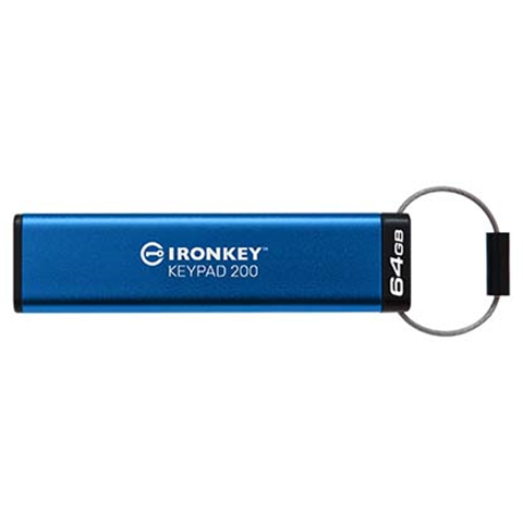 KINGSTON 64GB IRONKEY KEYPAD 200 FIPS 140-3 LVL 3 (PENDING) AES-256 ENCRYPTED - Guards On Duty Shop