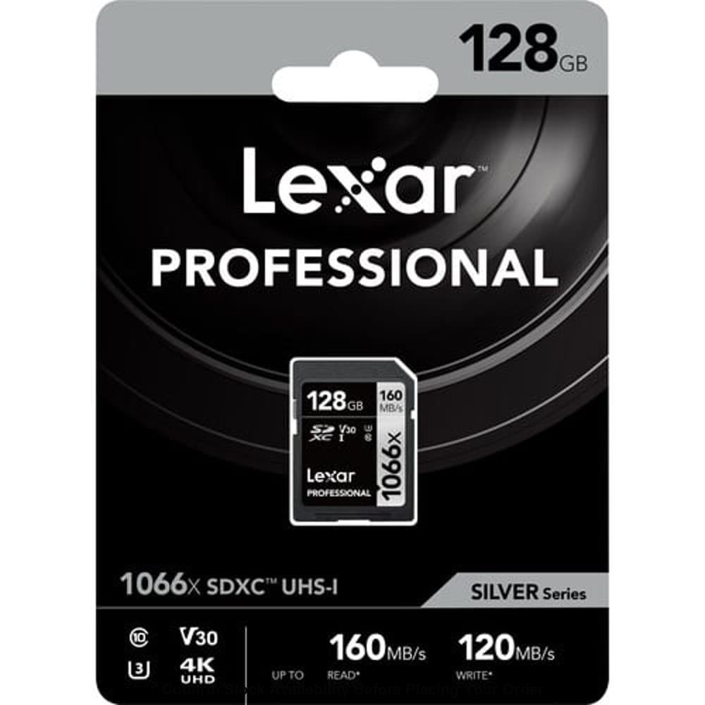Lexar 128GB Professional 1066x UHS-I SDXC Memory Card (160MB/s, Silver Series)