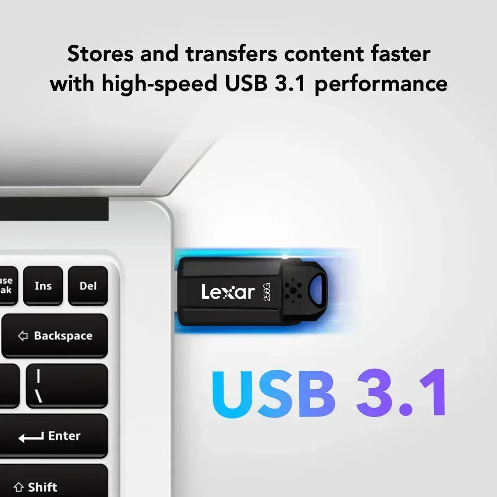 Lexar 256GB JumpDrive S80 USB 3.1 Gen 1 USB-A Flash Drive Guards On Duty Security