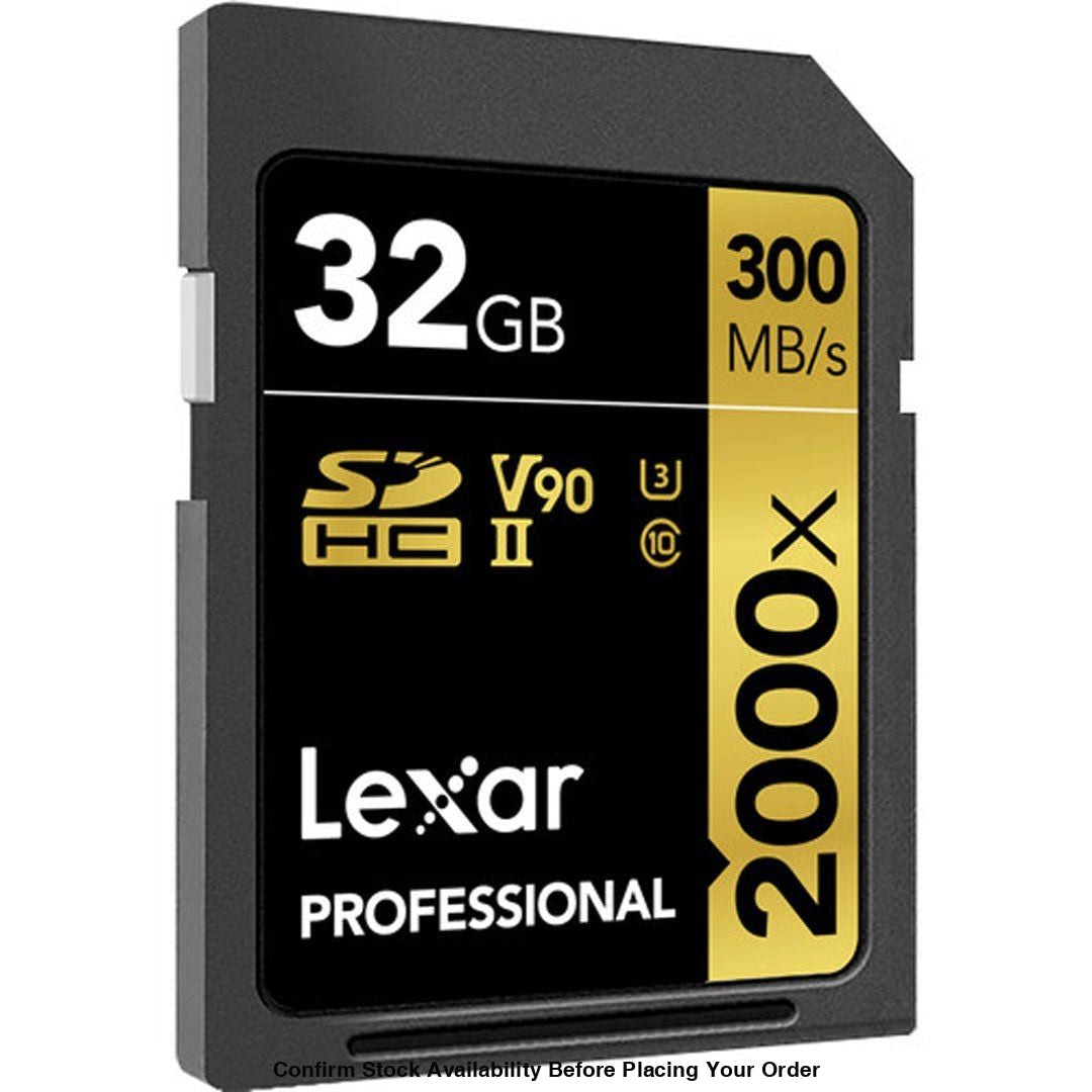 Lexar 32GB Professional 2000x UHS-II SDHC Memory Card (300MB/s)