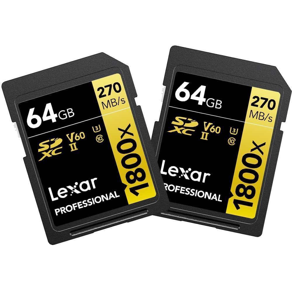 Lexar 64GB Professional 1800x UHS-II SDXC Memory Card (2 Pack) Guards On Duty Security