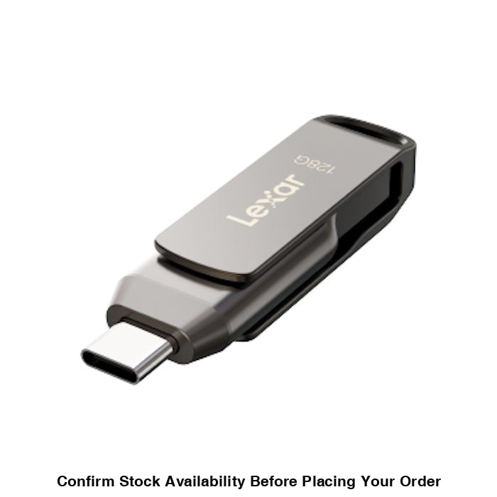 Lexar JumpDrive D400 Flash Drive - USB 3.1 Type-C, 128GB, 130MB/s