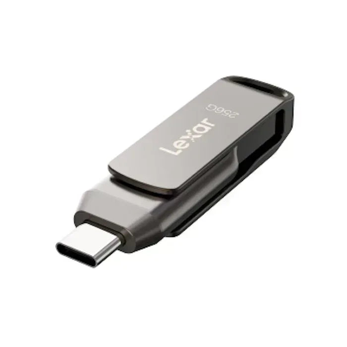 Lexar JumpDrive D400 Flash Drive - USB 3.1 Type-C, 256GB, 130MB/s Guards On Duty Security