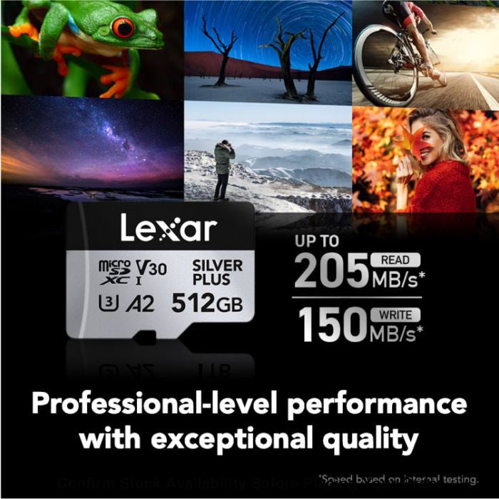 Lexar Professional SILVER PLUS UHS-I microSDXC Card - 512GB, 205MB/s