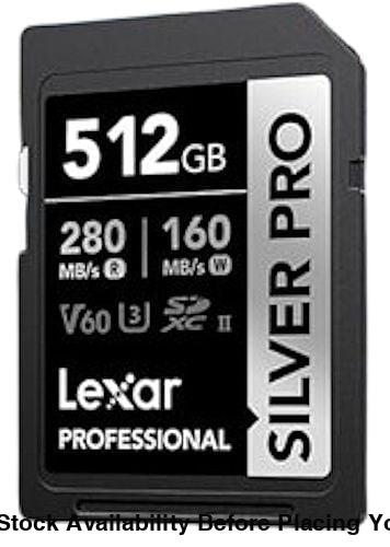 Lexar Professional SILVER PRO SDXC UHS-II Memory Card - 512GB, 280MB/s - Guards On Duty Shop