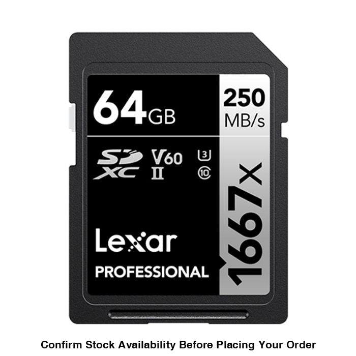 Lexar Proffesional 1667x 250MB/S UHS-II SDXC Memory Card - 64GB - Guards On Duty Shop
