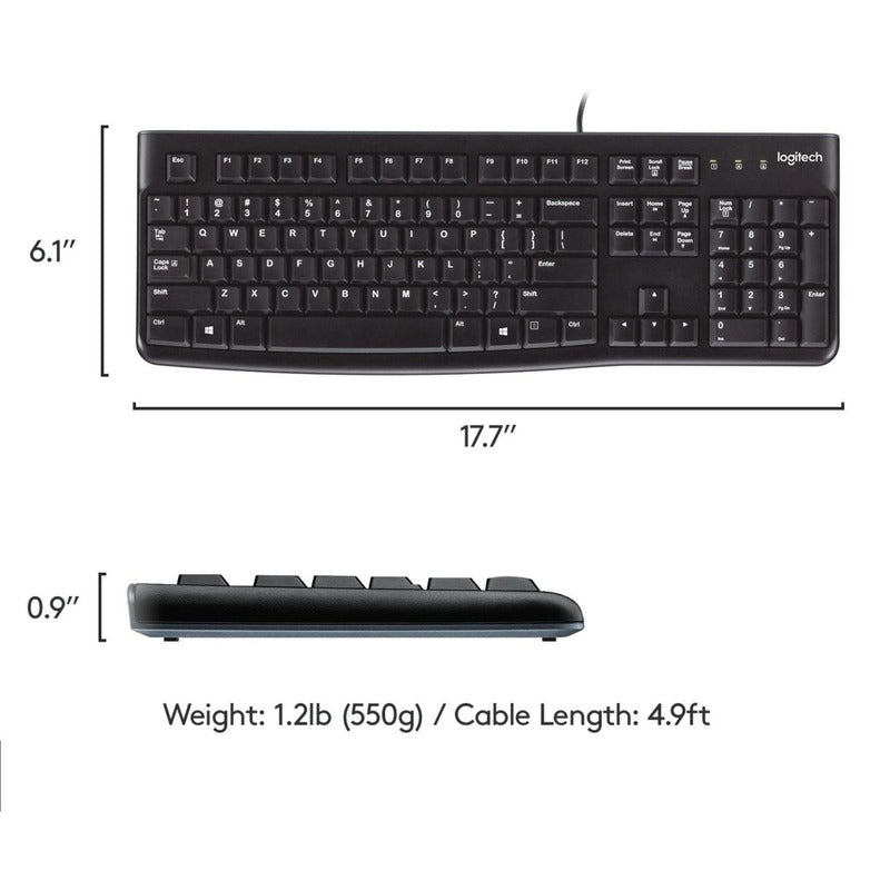 Logitech K120 Wired Keyboard Usb Black