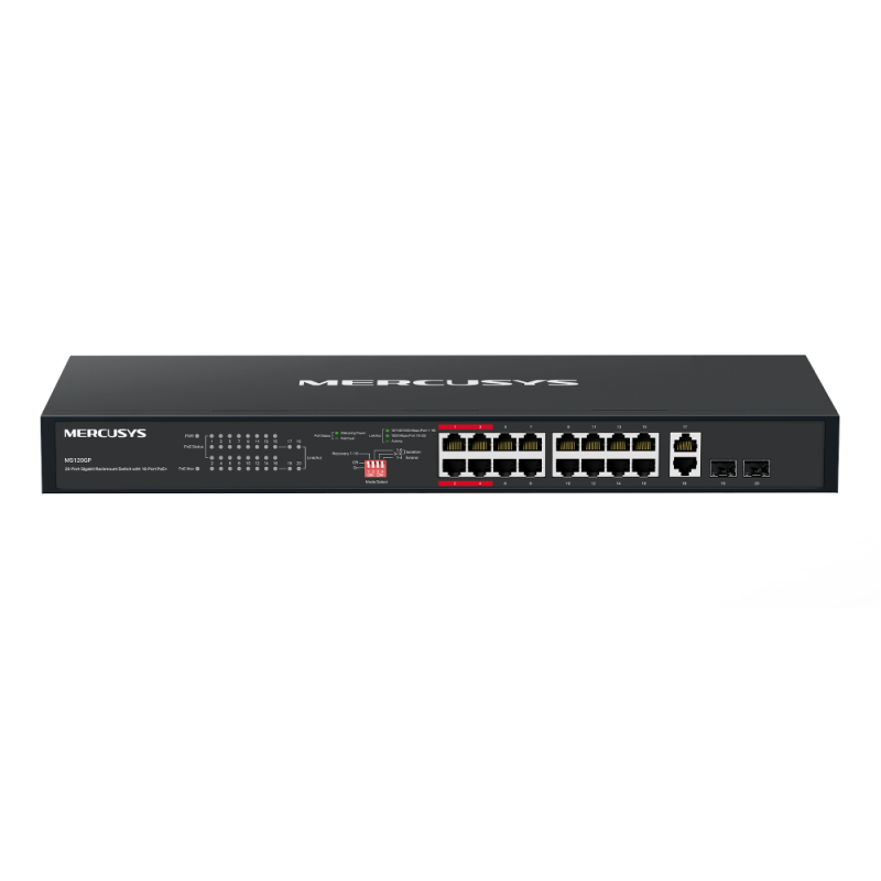 Mercusys 20-Port Gigabit Rackmount Switch with 16-Port PoE+