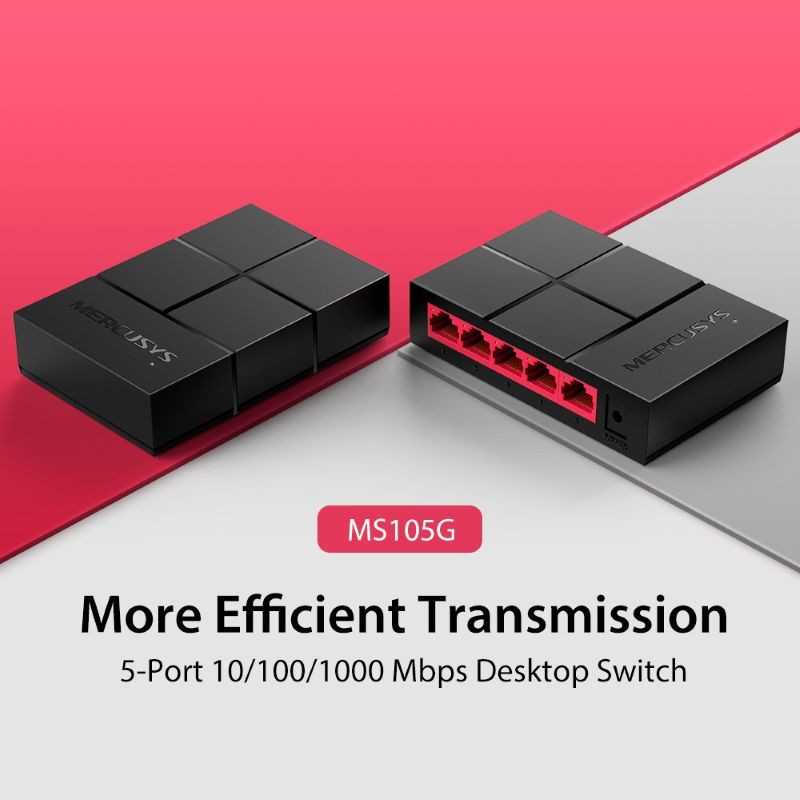 Mercusys 5 Port Gb Desktop Switch incl 5V/0.6A Power Adapter