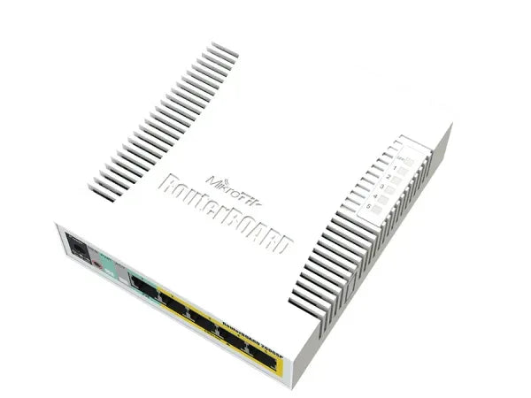 MikroTik SwOS Smart Switch 5 Port Gigabit 1SFP PoE Out | CSS106-1G-4P-1S Guards On Duty Security