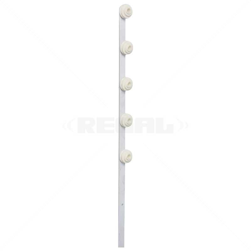 Nemtek Fence Pole - 5Line Flat Bar Galvanised Powder Coated WB