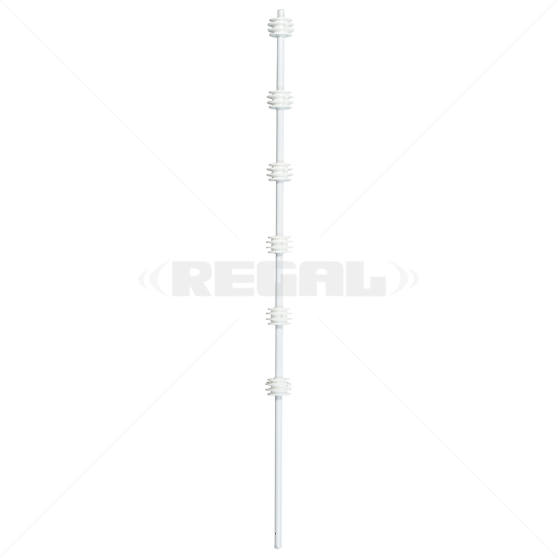 Nemtek Fence Pole - 6Line Round Galvanised Powder Coated WB