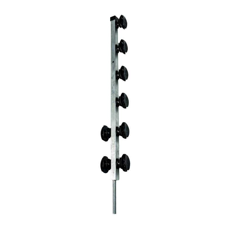 Nemtek Fence Pole - 6Line SQT Black Jurassic Galv Angled Powder Coa