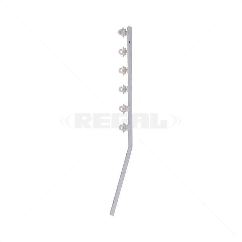 Nemtek Fence Pole - 6Line SQT White Jurassic Galv Angled Powder Coa