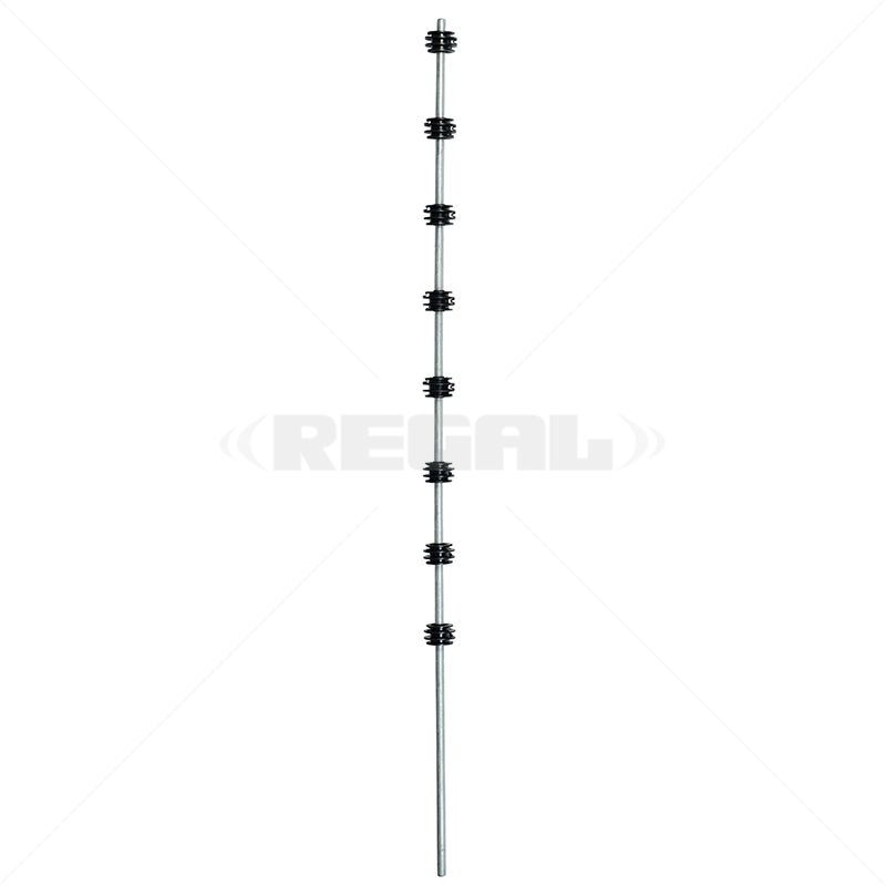 Nemtek Fence Pole - 8Line Round Bar Galvanised PC BB
