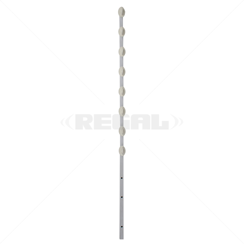 Nemtek Fence Pole 8Line SQ Tube Jurassic Galv Strt PC Slotted WB