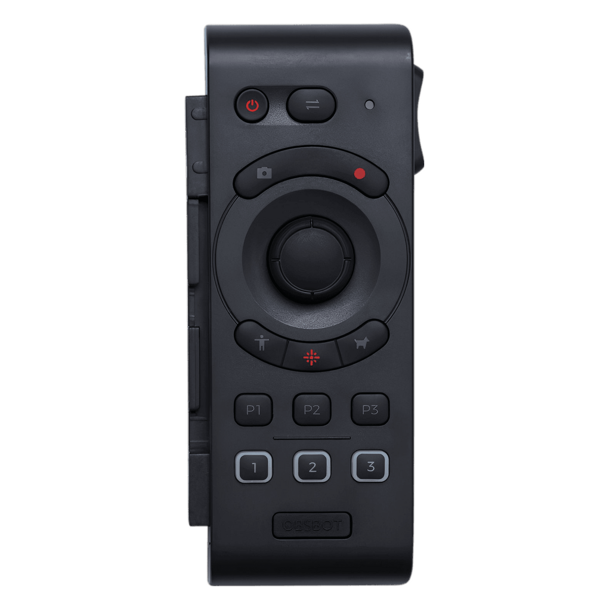 Wireless PTZ remote controller for OBSBOT Tail Air camera system.
