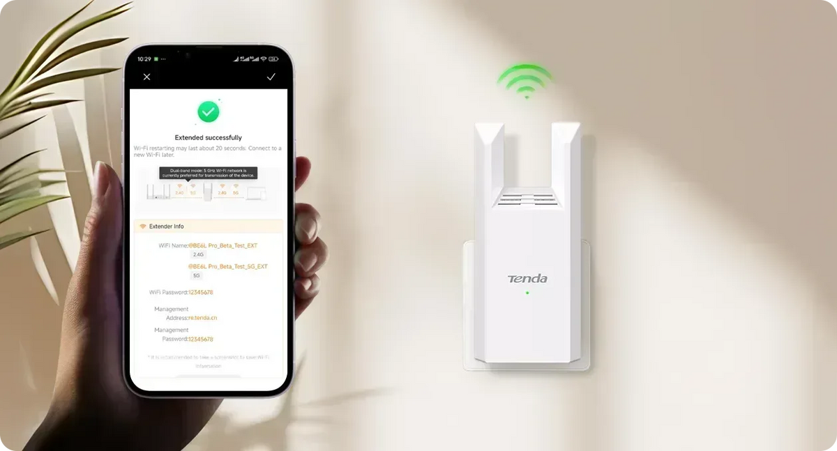 Tenda A18 Pro AC1200 Dual-Band Wi-Fi Range Extender Guards On Duty Security