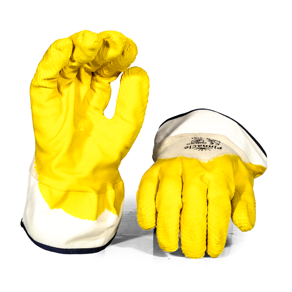 Pinnacle COMAREX COMAREX, Yellow Latex 3/4 Dip Crinkle Glove, Safe Cuff (13-100119C)