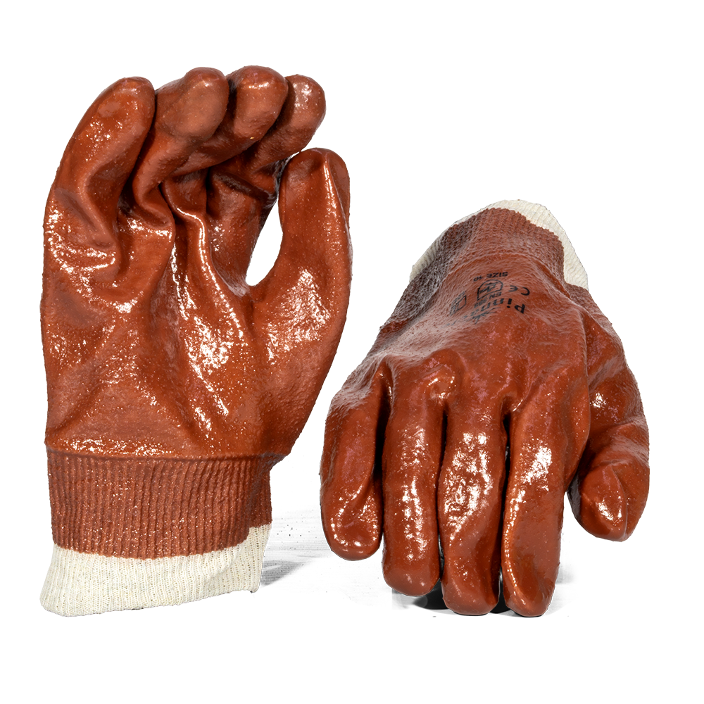 Pinnacle Brown PVC ABRASION Glove Knit Wrist (13-100318)