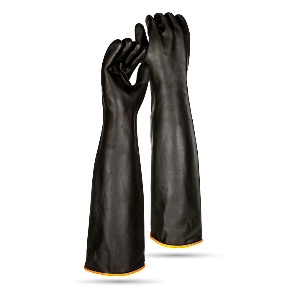 Pinnacle Black Industrial Latex Glove Smooth Palm 55cm (13-1003501)