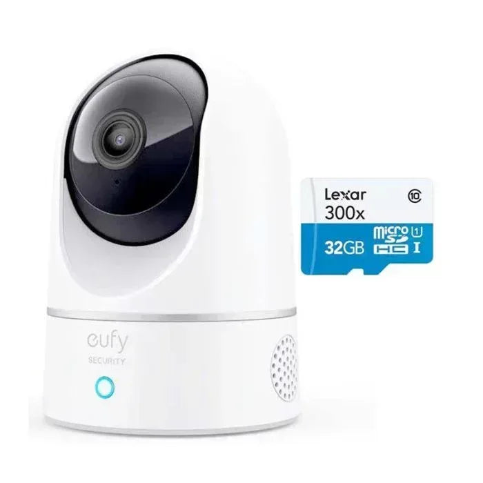 Eufy Indoor Cam 2K Pan&Tilt + Micro SD 32GB - Bundle Guards On Duty Security