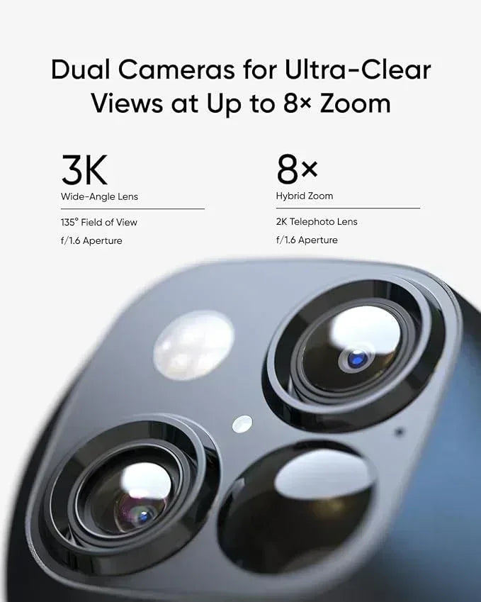 Eufy SoloCam S340 3K Wireless Outdoor Security Camera with Dual Lens and Solar Panel T81703W1 Guards On Duty Security