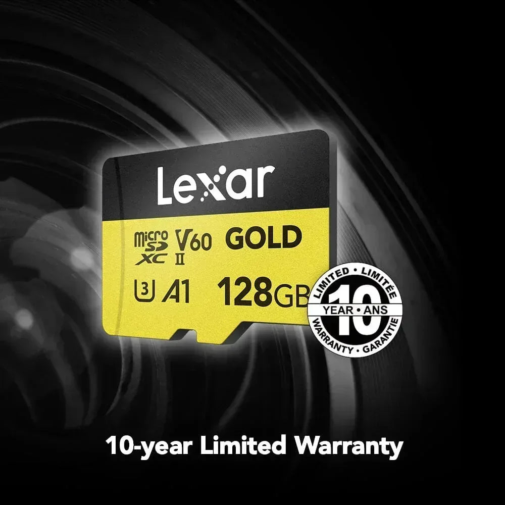 Lexar 128GB Professional Gold microSDXC UHS-II Memory Card Guards On Duty Security